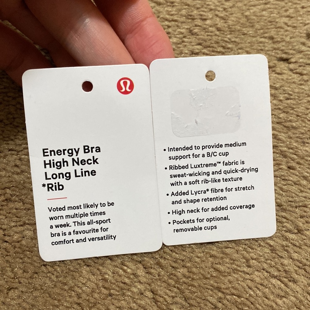 Lululemon Sunset Energy Sports Bra High Neck Long Line Rib - Picture 8 of 9